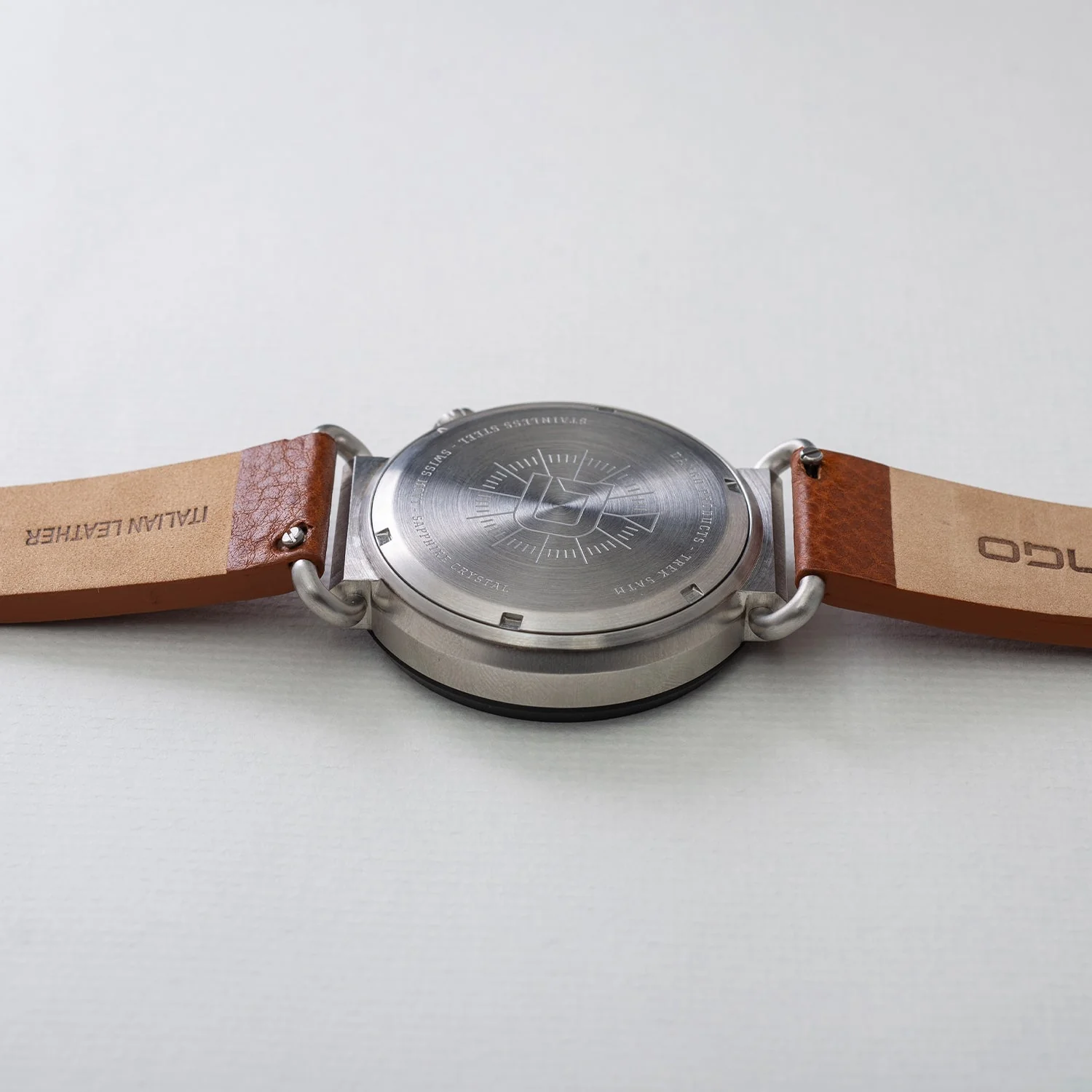 TK-01 - TREK WATCH WITH ITALIAN LEATHER STRAP - WHISKEY BROWN - Image 8